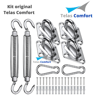 Vela Impermeável Quadrada c/ Kit Instalação Telas Comfort