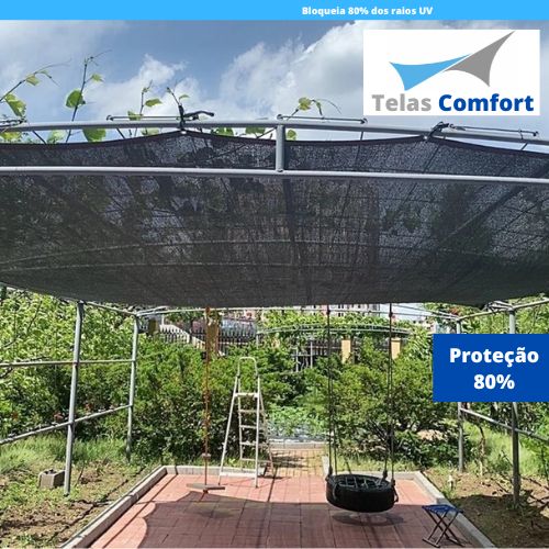 Sombrite Permeável (80% UV) SOMENTE PRETO - Velas Shade (Horta / Jardim / Estufa / Sombra Carro / Sombra Piscina) Telas Comfort